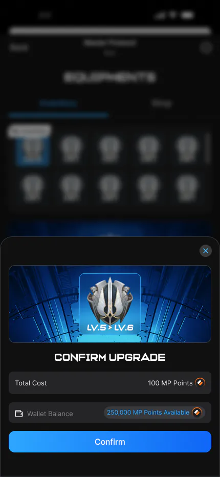 Upgrade confirm